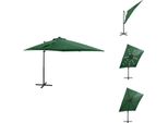 Vidaxl Ombrellone A Semaforo Con Asta E Luci Led Verde 250 Cm - Ombrelloni E Tende Da Sole