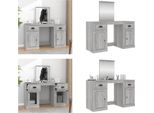 Vidaxl Tavolino Da Toilette Con Specchio Grey Sonoma 130X50X132,5 Cm - Tavolino Da Toilette - Tavolino Da Trucco - Tavolino Per Cosmetici - Tavolino Da Toilette