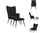 Vidaxl Poltrona Relax Con Sgabello In Velluto Nero - Poltrona