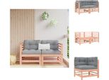 Vidaxl Divani Angolari Con Cuscini 2 Pz. Legno Massiccio Di Abete Douglas - Elementi Per Divani Da Giardino