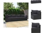 Vidaxl Set Di Divani Da Giardino 4 Pezzi Con Cuscini In Poly Rattan Nero - Elementi Per Divani Da Giardino