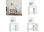 Vidaxl Tavolo Da Toilette Con Led Bianco 86,5X35X136 Cm - Tavolo Da Toilette - Tavolo Da Trucco - Tavolo Cosmetico - Tavolo Da Toilette