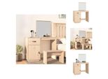 Vidaxl Tavolino Da Toilette 95X50X134 Cm In Legno Di Pino Massiccio - Tavolini Da Toilette