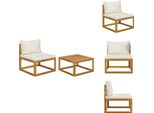 Vidaxl Set Di Divani Da Giardino A 2 Pezzi Con Cuscino In Legno Massiccio Di Acacia - Elementi Per Divani Da Giardino