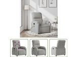 The Living Store Poltrona Massaggiante In Tessuto Microfibra Grigio Chiaro
