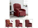 The Living Store Sedia Massaggiante Elettrica In Ecopelle Rosso Vino