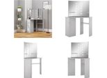 Vidaxl Tavolo Da Toilette Angolare Con Led Grigio Cemento 111X54X141,5 Cm - Tavolo Da Toilette - Tavoli Da Trucco - Tavoli Cosmetici - Tavoli Cosmetici