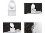 Vidaxl Tavolino Da Toilette Con Specchio Ovale Girevole Mdf - Tavolino Da Toilette - Tavolini Da Toilette - Tavolino Da Toilette - Poudreuse