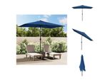 Vidaxl Ombrellone Con Asta In Metallo 300X200 Cm Azzurro - Ombrelloni E Tende Da Sole