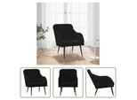 The Living Store Poltrona Nera 63X76X80 Cm In Velluto