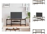 Mobile Tv Vidaxl Rovere Fumé 121X35X45 Cm Materiale A Base Di Legno E Ferro - Mobili Tv