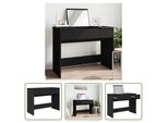 The Living Store Comodino Con Specchio Nero 100X45X76 Cm