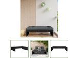 The Living Store Sgabello Da Giardino Nero 120X80 Cm In Legno Di Pino Massiccio