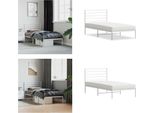 Vidaxl Struttura Letto Con Testata In Metallo Bianco 80X200 Cm - Struttura Letto - Cornici Letto - Struttura Letto - Letto Singolo