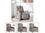 The Living Store Sedia Massaggiante Elettrica Tessuto Taupe