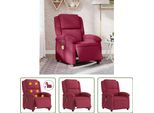The Living Store Sedia Massaggiante Elettrica Vino Rosso Velluto