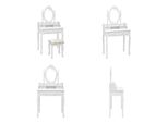 Vidaxl Set Tavolo Da Toilette Con Sgabello Bianco 75X69X140Cm In Legno Di Paulownia - Tavolo Da Toilette - Tavoli Da Toilette - Set Tavolo Da Toilette - Set Tavolo Da Toilette