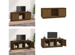 Vidaxl Mobile Tv Marrone Miele 110,5X35X44 Cm In Legno Di Pino Massiccio - Mobile Tv - Mobile Tv - Mobili Tv - Porta Tv