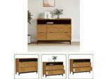 The Living Store Cassettiera Flam 110X40X80 Cm In Legno Di Pino Massiccio