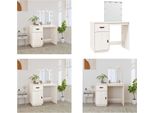 Vidaxl Tavolo Da Toilette Con Led Bianco 95X50X133,5 Cm In Pino Massiccio - Tavolo Da Toilette - Tavoli Da Toilette - Tavolo Da Toilette - Tavolo Da Toilette