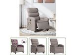 The Living Store Sedia Massaggiante Elettrica Tessuto Taupe
