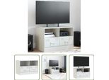 The Living Store Mobile Tv Bianco 67X39X44 Cm In Acciaio