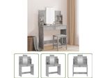 The Living Store Comodino Con Specchio Grigio Cemento 96X39X142 Cm