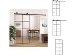 Vidaxl Porta Scorrevole Con Ferramenta 102,5X205 Cm Esg Vetro E Alluminio - Porte D'ingresso