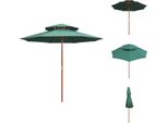Vidaxl Ombrellone Doppio 270×270 Cm Con Palo In Legno Verde - Ombrelloni E Tende Da Sole