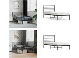 Vidaxl Struttura Letto Con Testiera In Metallo Nero 90X200 Cm - Struttura Letto - Telai Letto - Struttura Letto - Letto Singolo