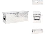 Vidaxl Cassetta Portaoggetti Argento 60X23,5X23 Cm In Alluminio - Cassette Per Attrezzi