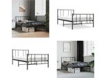 Vidaxl Giroletto Con Testiera E Pediera In Metallo Nero 80X200 Cm - Giroletto - Cornici Per Letti - Giroletto - Letto