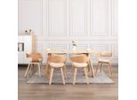 The Living Store Sedie Da Pranzo 6 Pz. Bentwood E Similcuoio