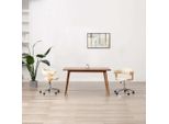 The Living Store Sedia Da Pranzo Girevole In Legno Curvato E Pelle Finta Color Crema
