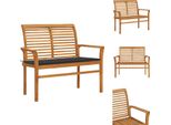 Vidaxl Panca Da Giardino Con Cuscino Antracite 112 Cm In Legno Massiccio Di Teak - Panche Da Giardino