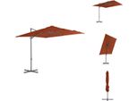 Vidaxl Ombrellone A Semaforo Con Palo In Acciaio Rosso Terracotta 250X250 Cm - Ombrelloni E Tende Da Sole