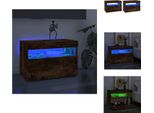 Vidaxl Mobili Tv 2 Pezzi Con Luci Led Rovere Fumé 60X35X40 Cm - Mobili Tv