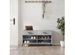 Vidaxl Panca Per Scarpe In Cemento Grigio 102X35X55 Cm In Legno - Panca Per Scarpe - Panca Per Scarpe - Panca Con Spazio Di Archiviazione - Portascarpe