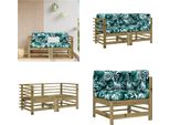Vidaxl Divani Ad Angolo Con Cuscini 2 Pz. Legno Di Pino Impregnato - Divano Ad Angolo - Divani Ad Angolo - Divano Da Giardino - Divano Da Esterno