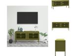 Mobile Tv Vidaxl Verde Oliva 105X35X50 Cm In Acciaio - Mobili Tv