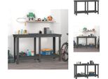 Vidaxl Banco Da Lavoro Grigio 140X50X80 Cm In Legno Di Pino Massiccio - Banchi Da Lavoro