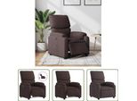 The Living Store Recliner Elettrico In Tessuto Marrone Scuro