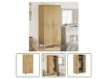 The Living Store Armadio Floro Wax Brown 77X53X171 Cm In Legno Di Pino Massiccio