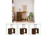 The Living Store Comodino Con Luci Led In Rovere Fumé 90X42X132,5 Cm