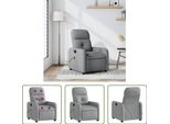 The Living Store Poltrona Massaggiante In Tessuto Grigio Chiaro