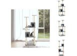 Vidaxl Albero Tiragraffi Con Graffiatoi In Sisal Grigio Chiaro 141 Cm - Alberi Tiragraffi