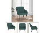 The Living Store Poltrona Verde Scuro 63X76X80 Cm In Velluto