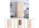 The Living Store Armadio Alta 90X55X170 Cm In Legno Di Pino Massiccio