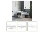 The Living Store Struttura Letto Con Testiera E Pediera In Metallo Bianco 100X190 Cm