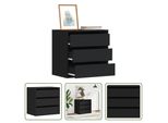 The Living Store Cassettiera Nera 60X41X58 Cm In Materiale Ligneo